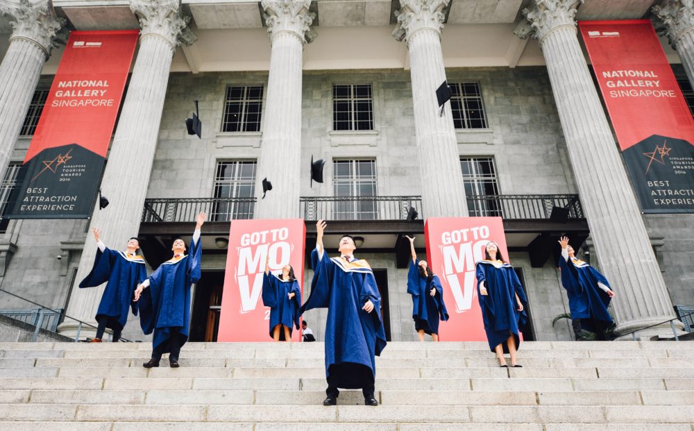 students already celebrating their college admission term completed - OnSpot Social