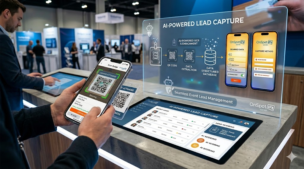 AI powered lead capture app,trade show badge scanner and business card scanner app for events